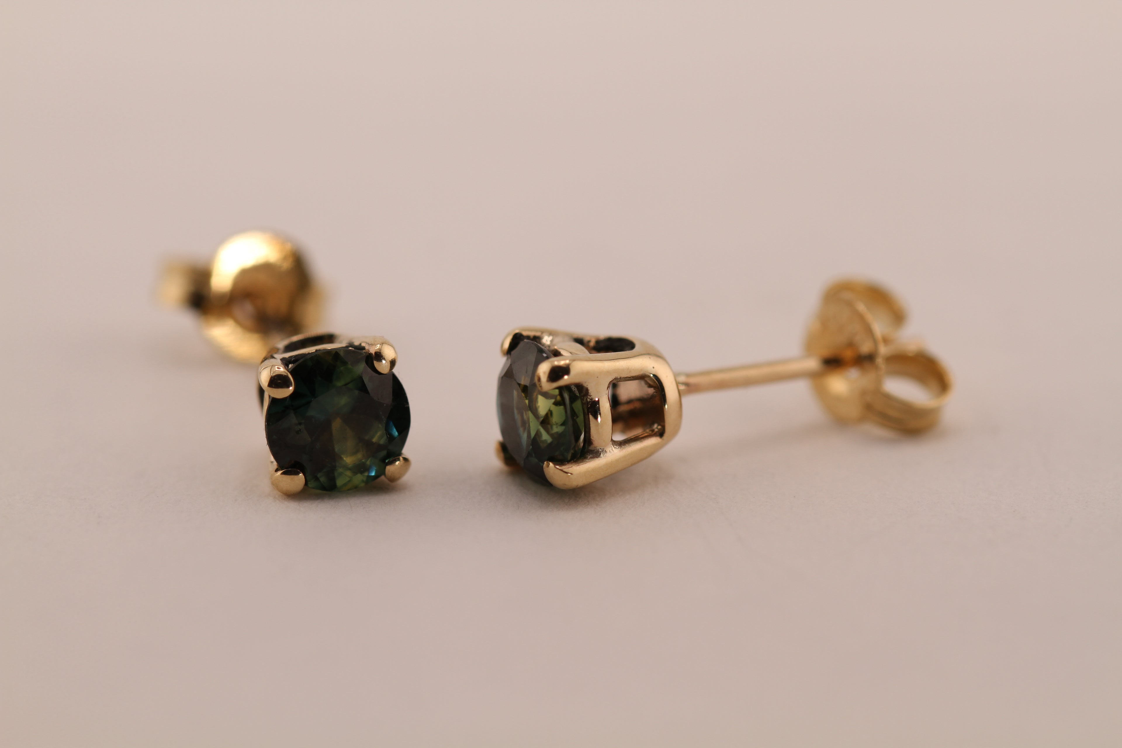 Australian Sapphire and gold stud earrings