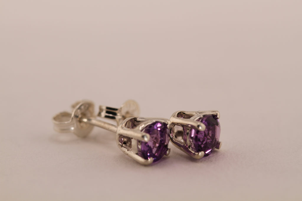 Amethyst and Sterling Silver stud earrings