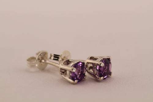 Amethyst and Sterling Silver stud earrings