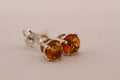 Sterling Silver stud earrings with natural Amber