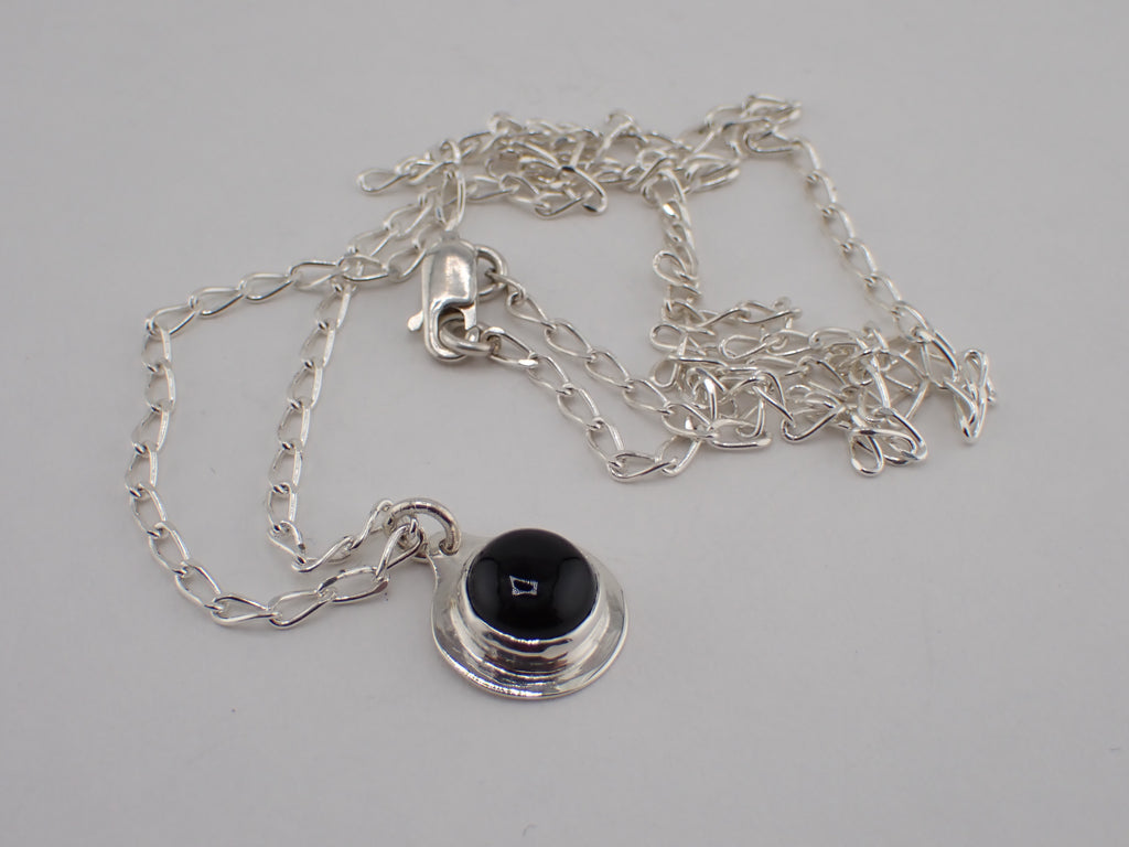 Sterling Silver with Onyx pendant