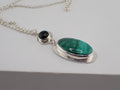 Sterling Silver Pendant with Malachite and Onyx