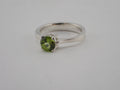 Peridot solitaire ring in Sterling Silver