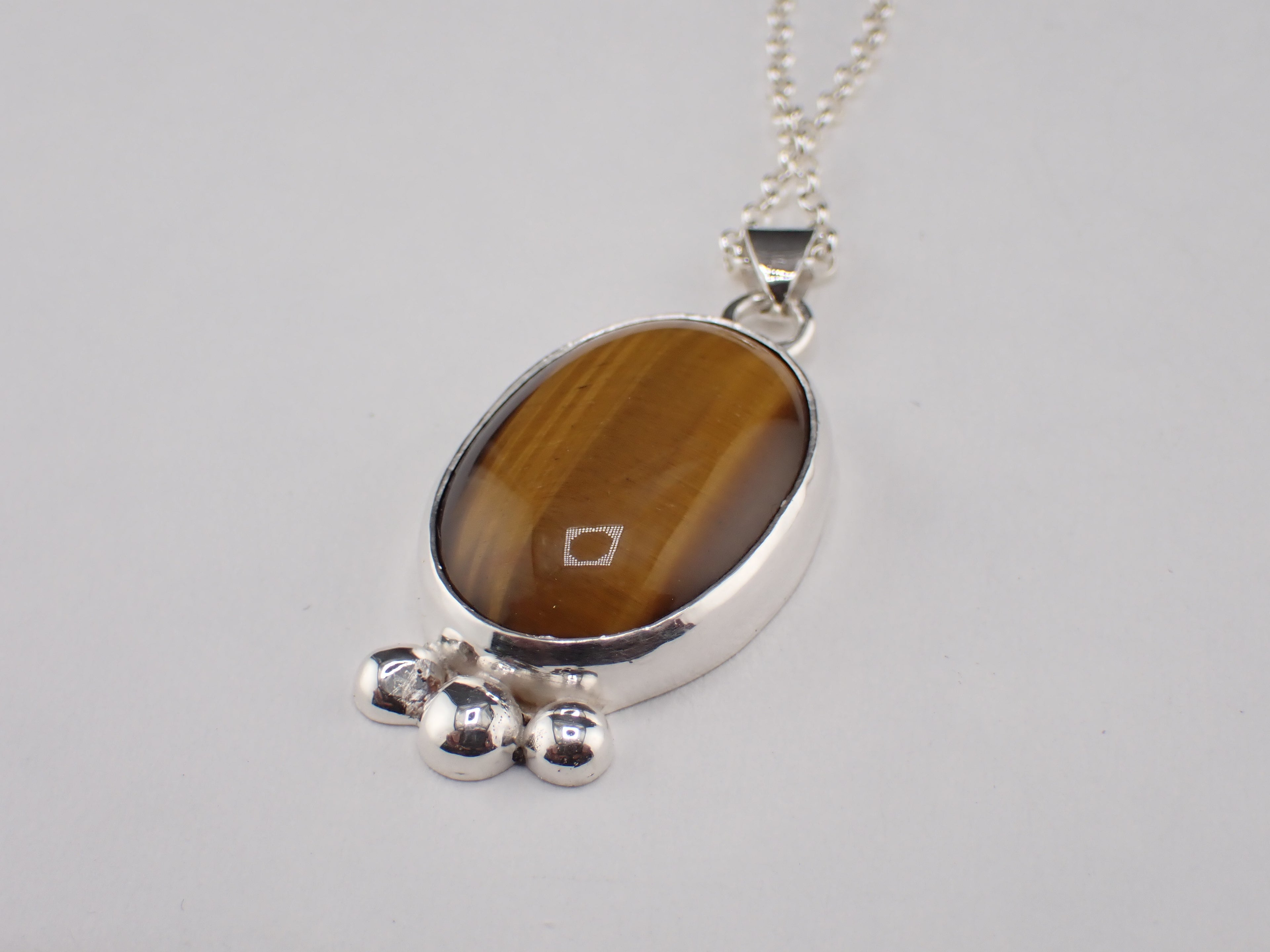 Tigers Eye Silver Pendant