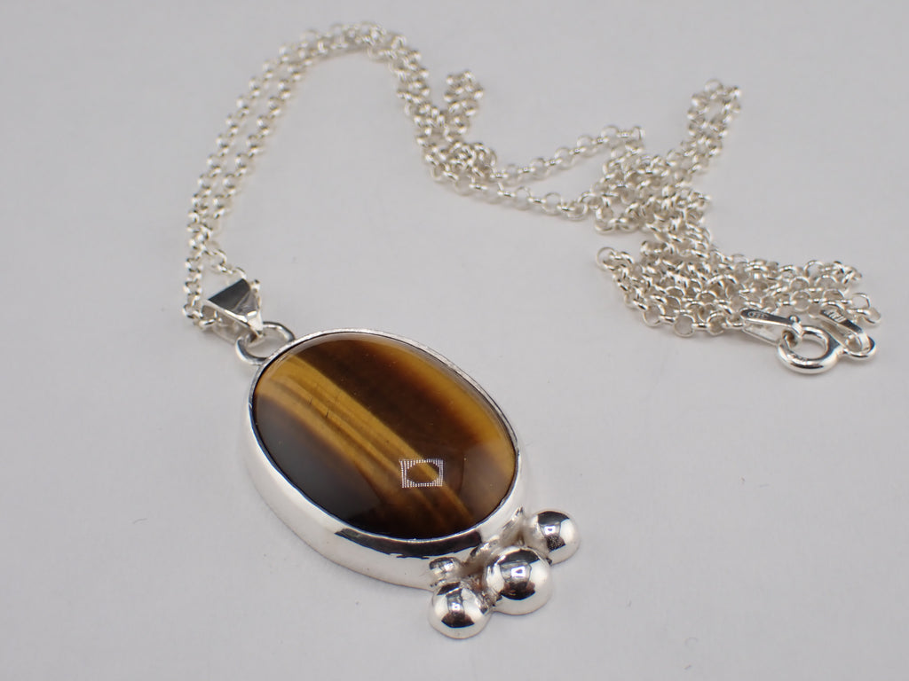 Tigers Eye Silver Pendant