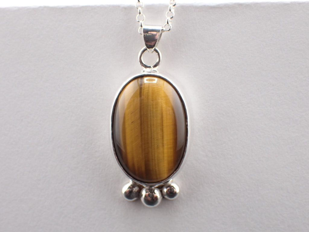 Tigers Eye Silver Pendant