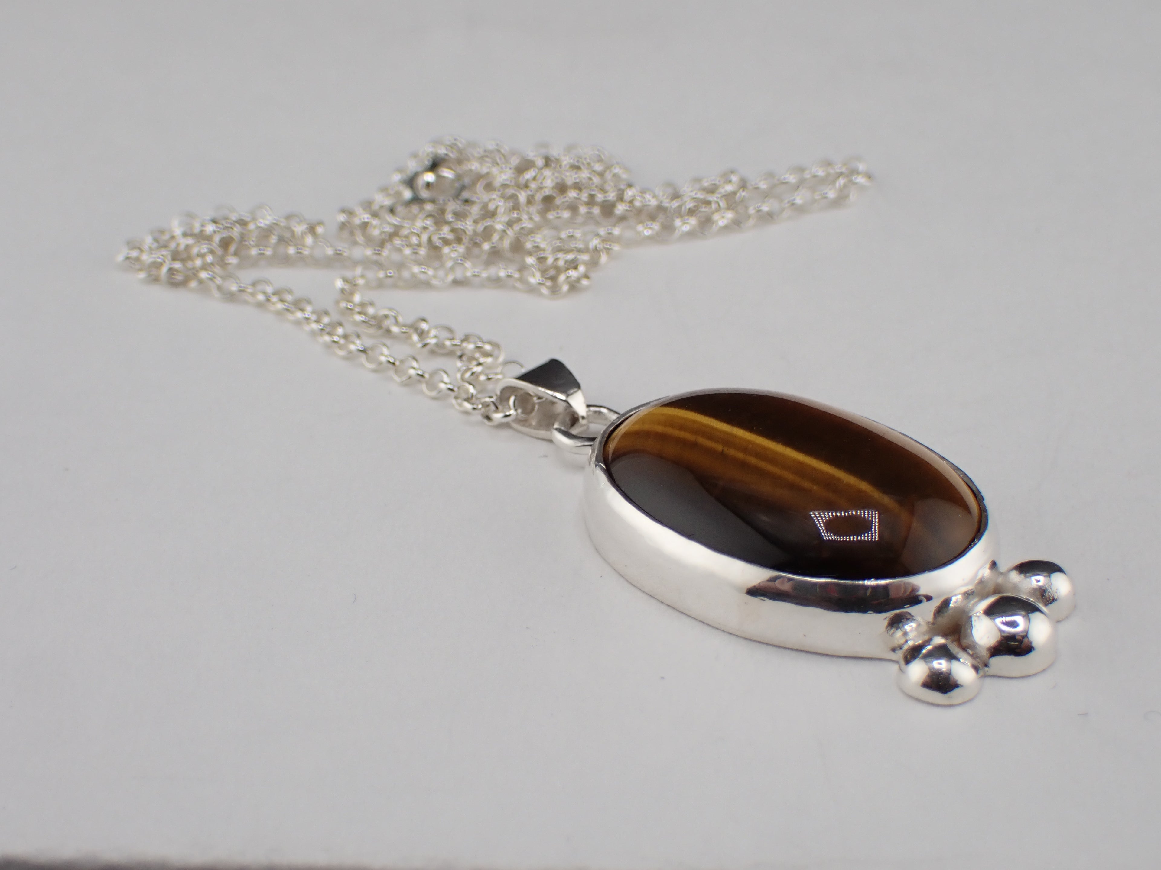 Tigers Eye Silver Pendant