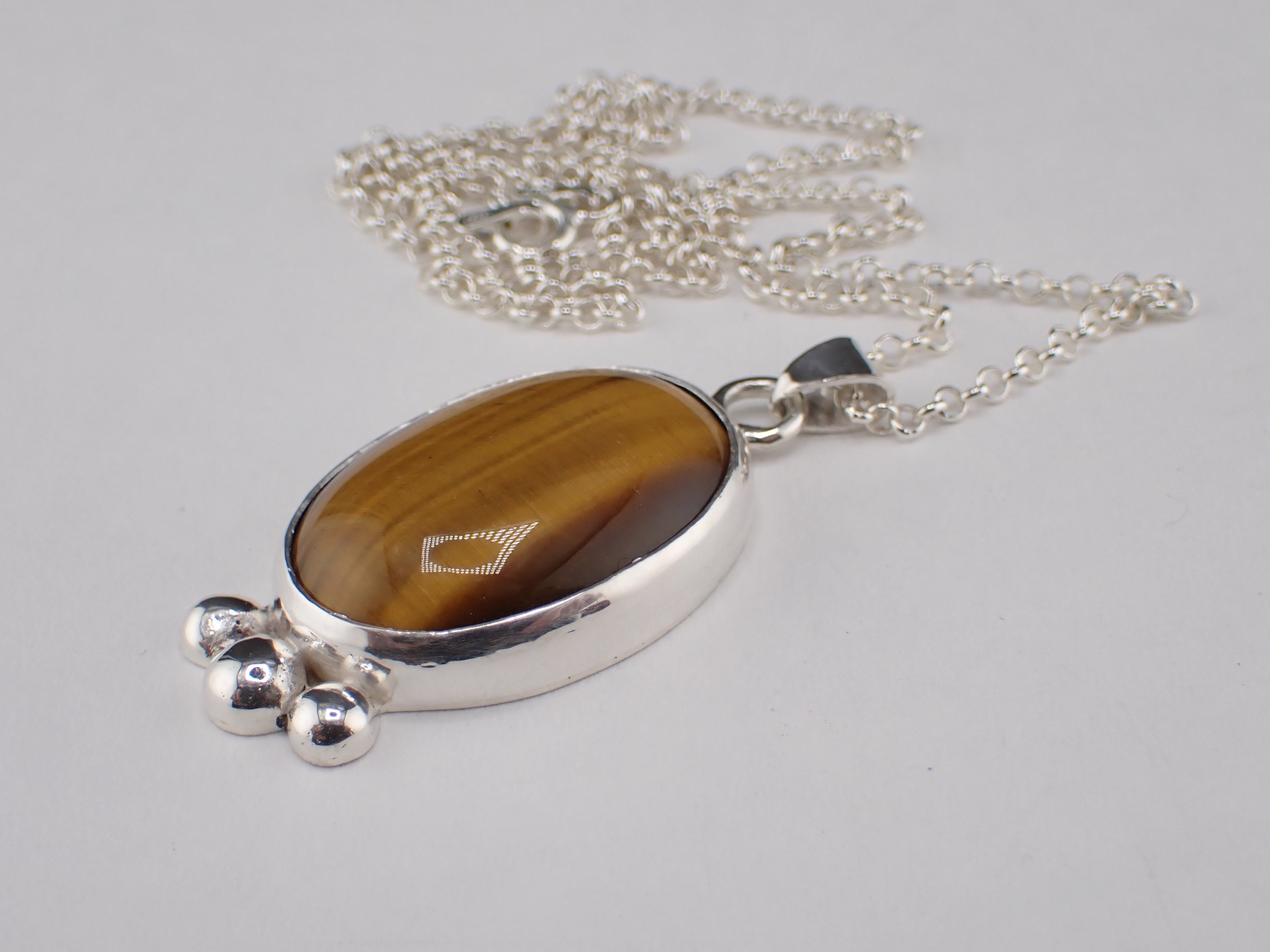 Tigers Eye Silver Pendant