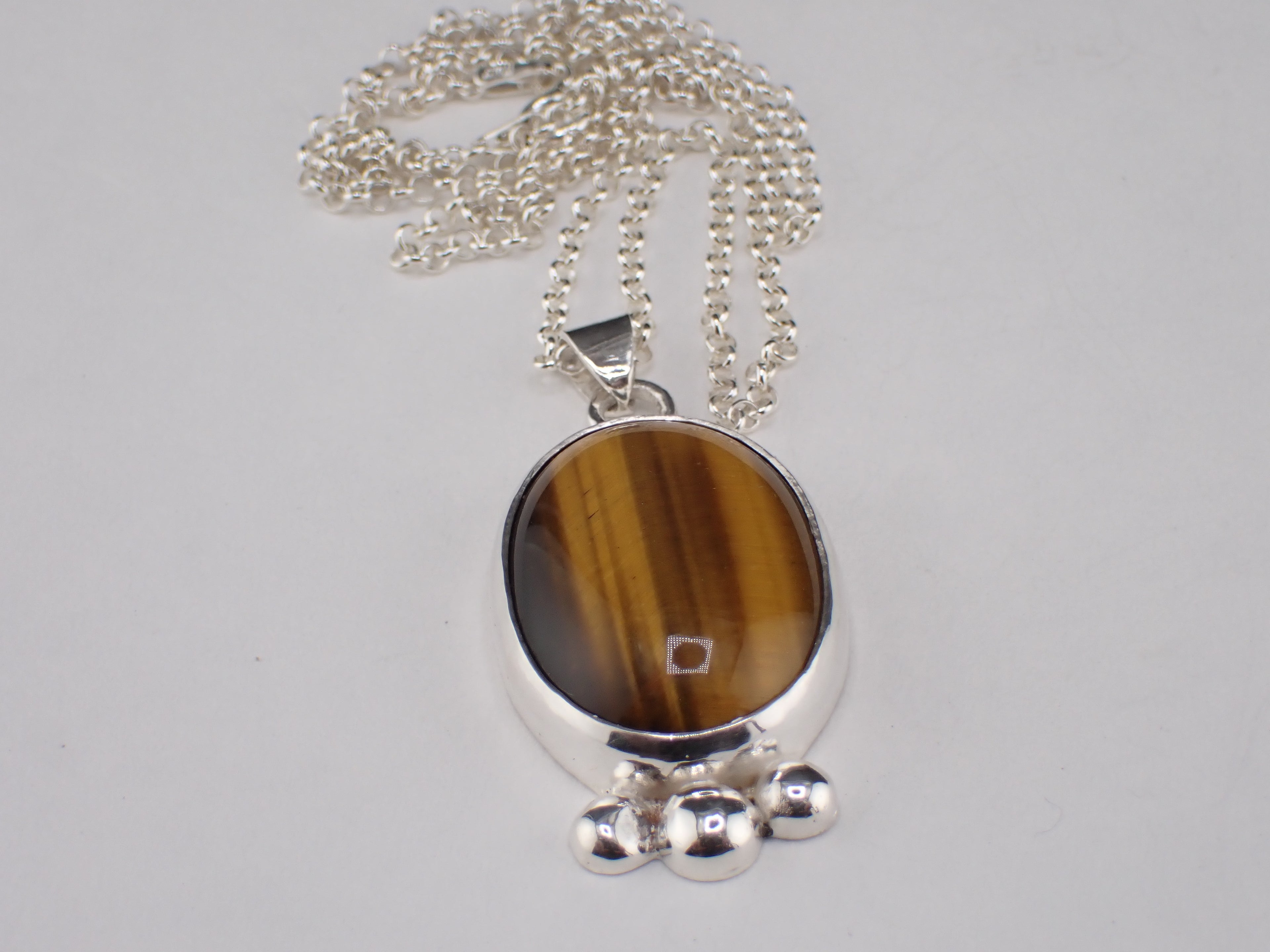Tigers Eye Silver Pendant