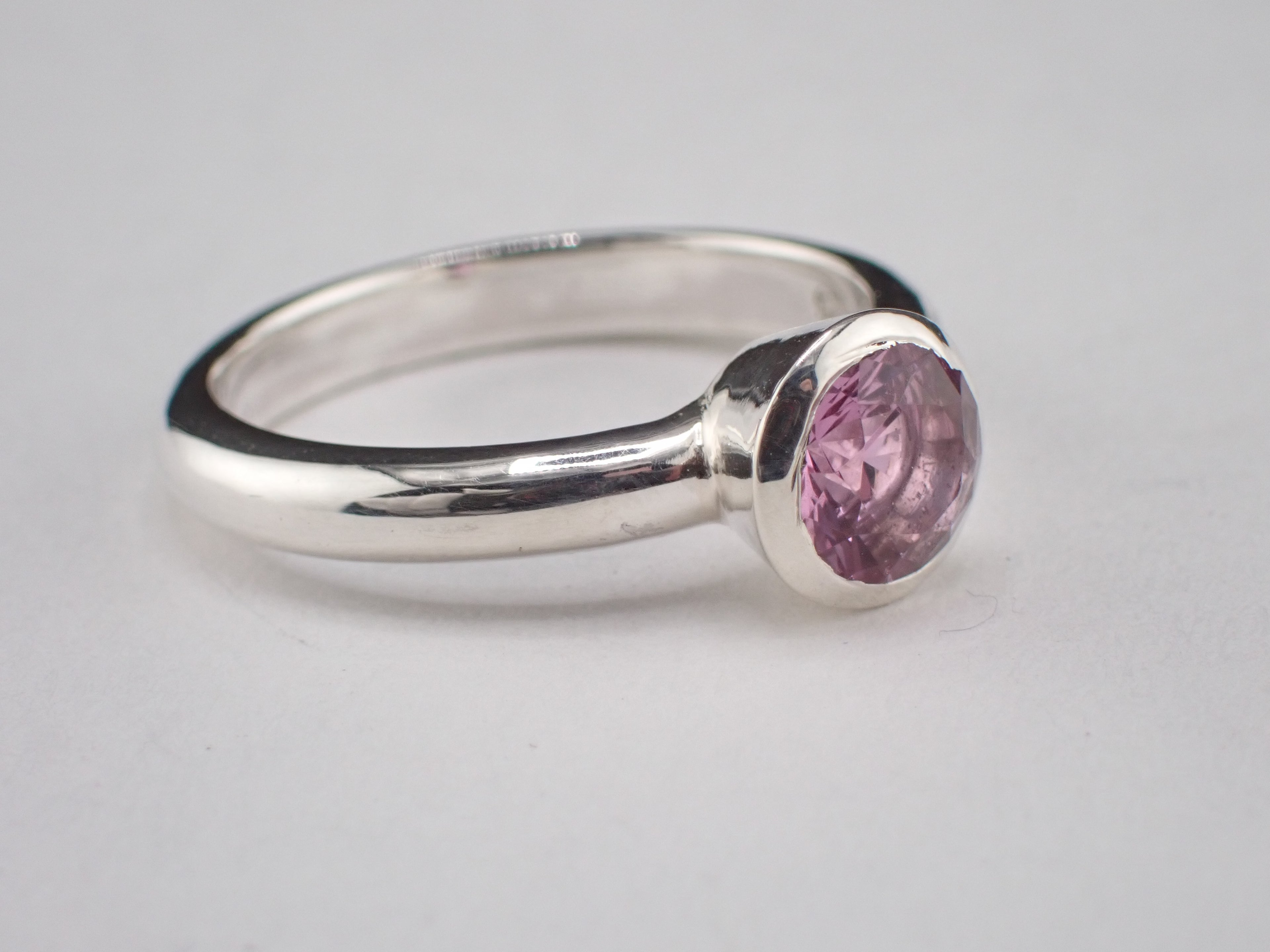 Kunzite and Silver Solitaire Ring