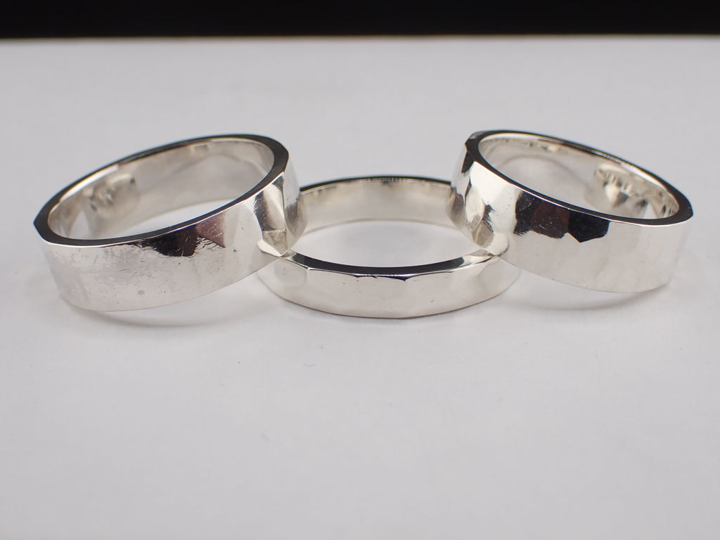 Hammered silver ring Size Y+