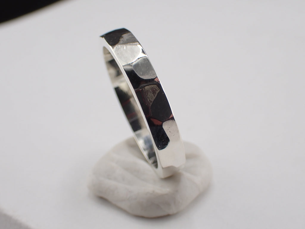 Hammered silver ring Size Y+