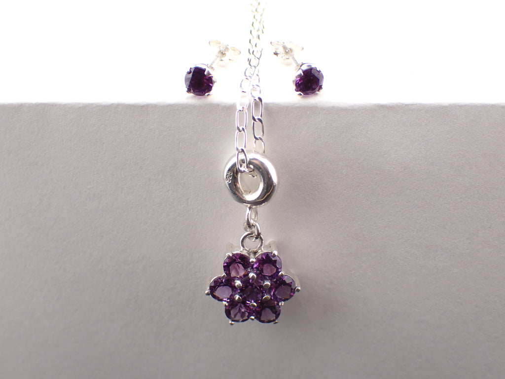 Amethyst Pendant and Earring Set