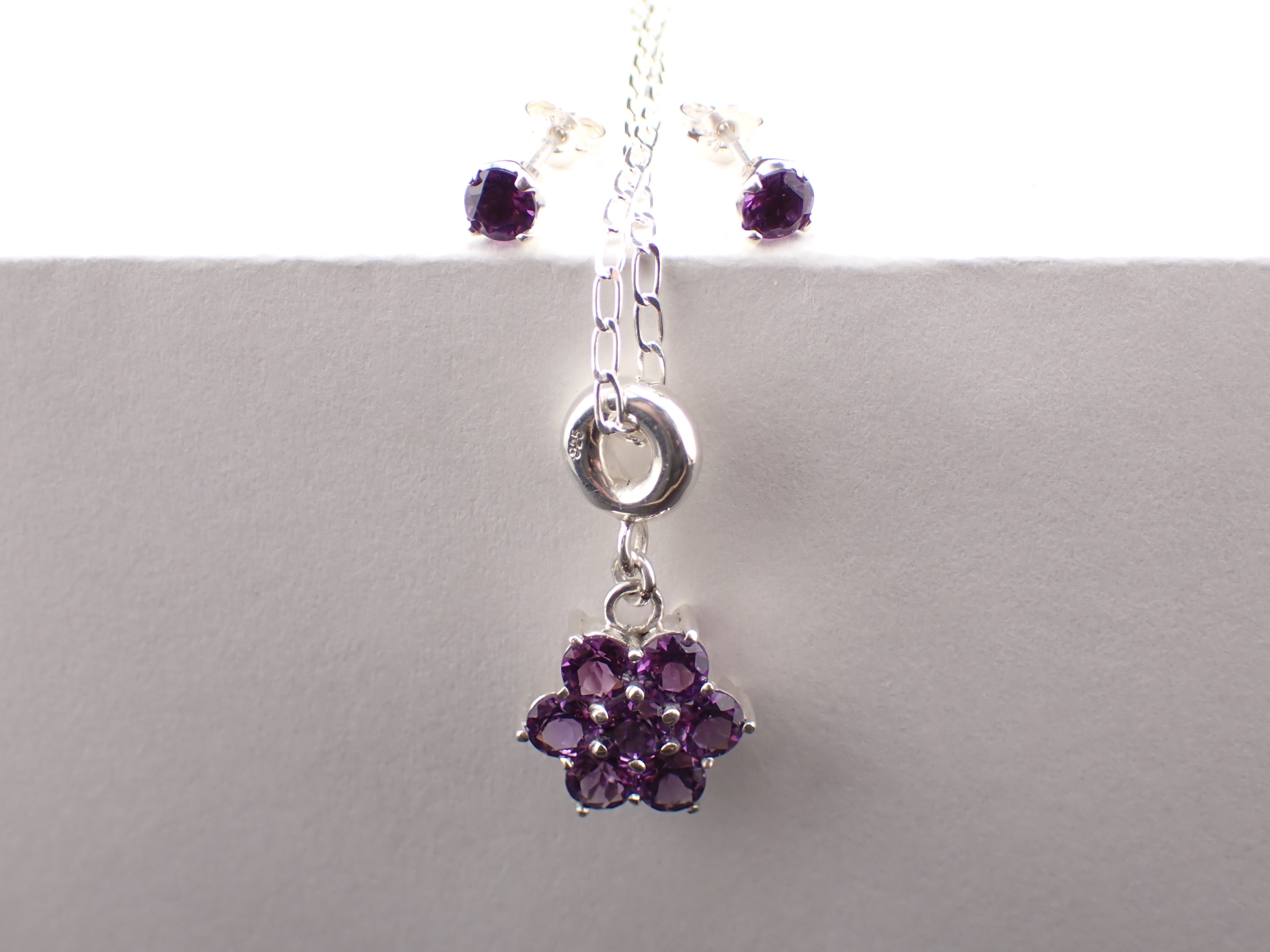 Amethyst Pendant and Earring Set