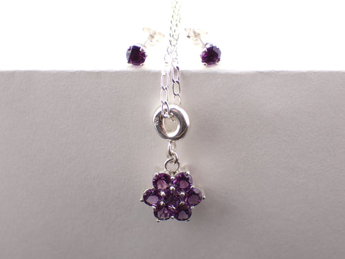 Amethyst Pendant and Earring Set